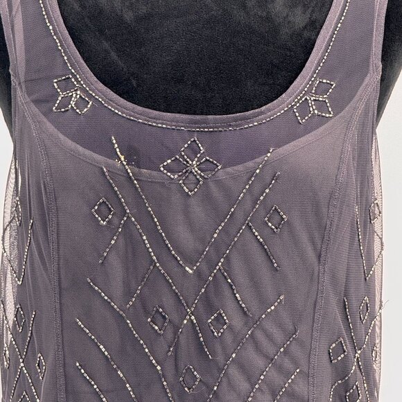 Abercrombie Fitch Babydoll Dress Womens Size‎ L Embellished Layered Beaded Fairy - Picture 4 of 8